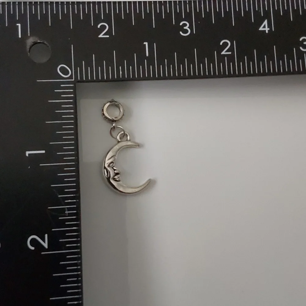 Crescent moon Dangle  Charms   Will FIT Pandora